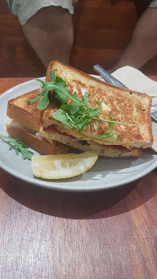 Toastie at Maggie's Dog Cafe in Moonee Beach