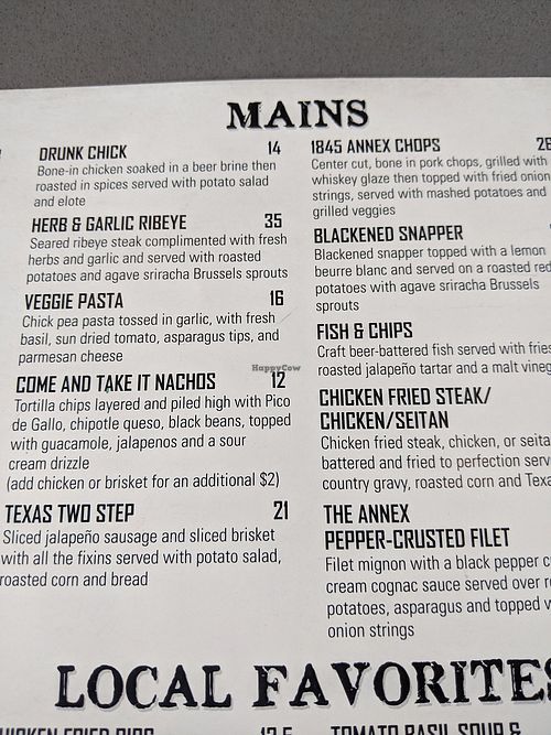Menu3 at The Annex Crafthouse in Houston