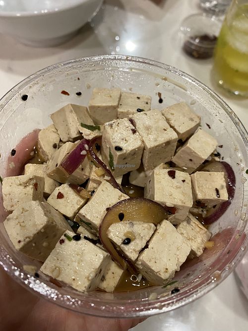 Tofu poke  at Papaya's Natural Foods in Kapaa