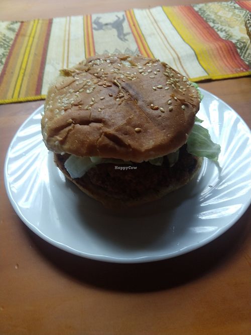 Lentil burger at Govinda Gopal - Govindas  in Quito