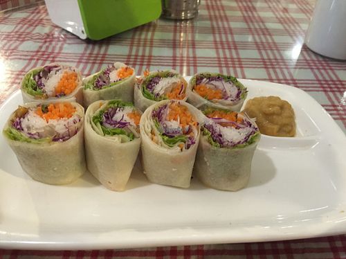 Vietnam style rolls with Apple horseradish  at Organic Freshmart and Restaurant in Subang Jaya