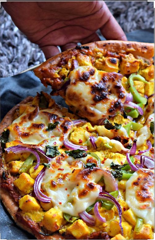 Panner Vegan pizza  at Honest in Louisville