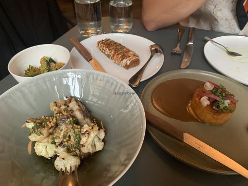 vegan 4 course menu (that’s 3) - very delicious  at Neue Taverne in Zurich