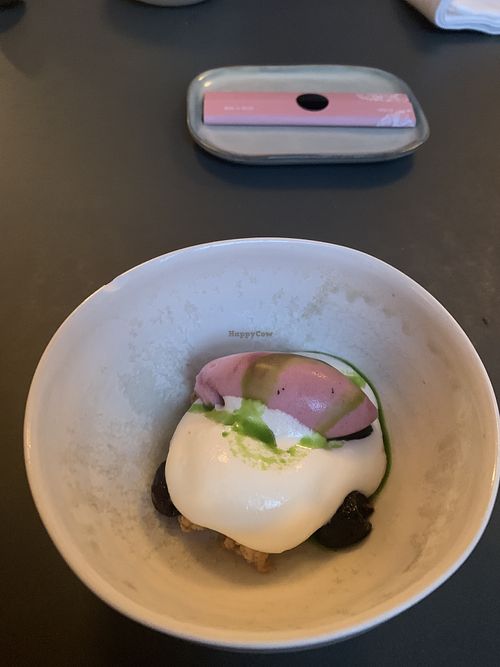 vegan 4 course menu (that’s the dessert) - yum  at Neue Taverne in Zurich