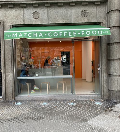 Modern interior. at Matcha Gracias in Barcelona