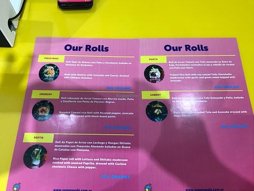 Menú at Vegan Sushi in Buenos Aires