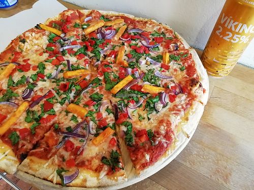 Sweet potato, red onion, spinach (minus olives) at The Deli in Reykjavik