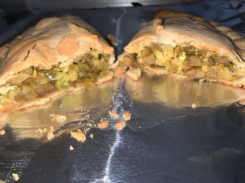 Take n bake vegan samosa  at Boo's Organic Oven in Joshua Tree