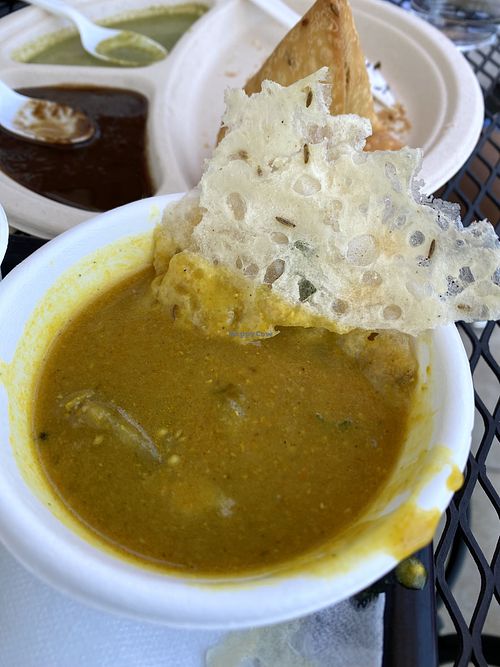 Rava Dosa dipped in Sambhar at Saivam in Anaheim