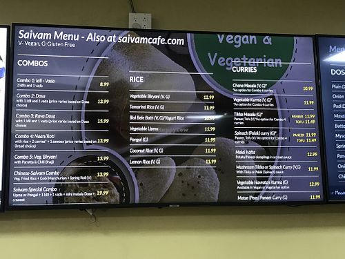 Menu 1   at Saivam in Anaheim