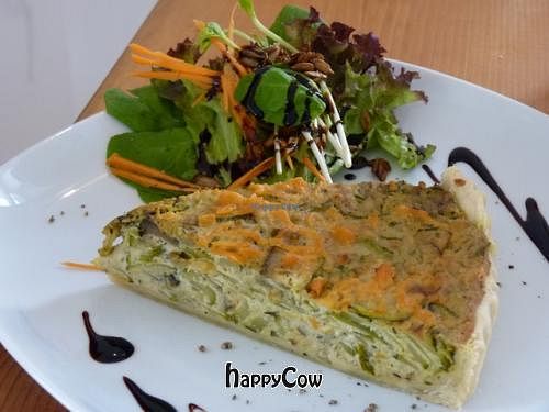 Zucchini and 'cheddar cheese' quiche at Cafe Vux in Berlin