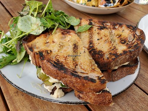 Grilled vegetable hummus sandwich at Hungry Angelina in Long Beach