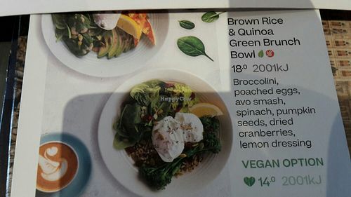 Vegan all day lunch bowl at The Coffee Club in Warwick