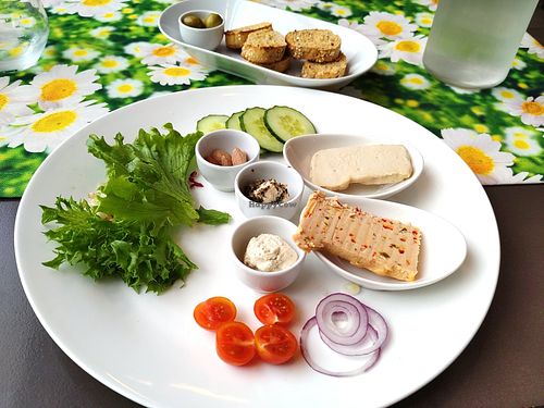 Homemade cheese platter at Vegan Vacation in Bergen