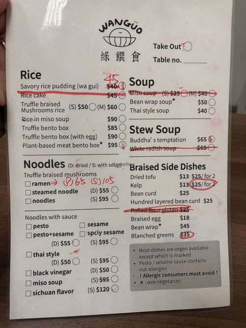 Menu  at Lǜ Zhuàn Shí 綠饌食 in Kaohsiung
