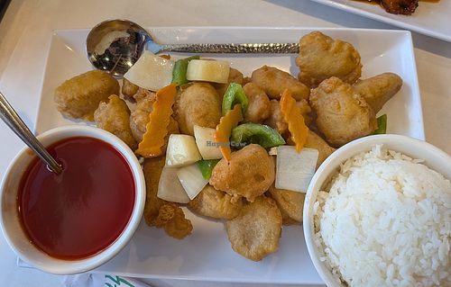 Sweet and sour "vegetarian" chicken at Ypbor Yan in Ann Arbor