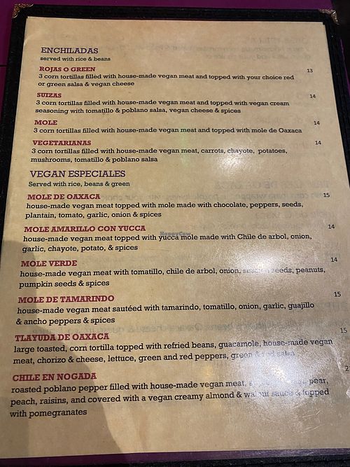 Vegan Menu 2 at Fiesta Oaxaca in Santa Fe