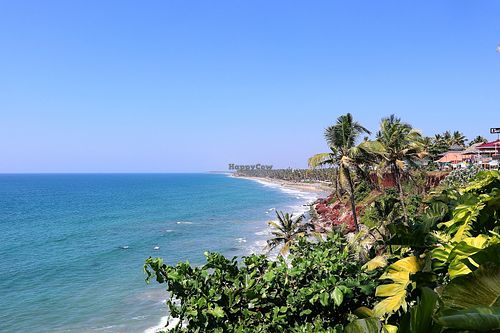 View from yoga school at Avocado Vegan Cafe in Varkala