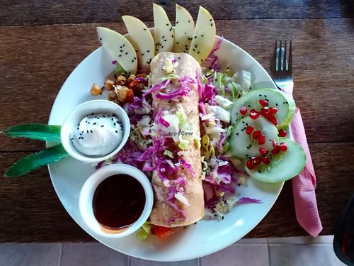 Chickpea Shawarma at Avocado Vegan Cafe in Varkala