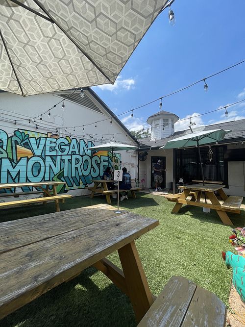 Outdoor patio  at Korny Vibes in Houston