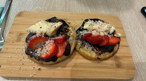 Fererro crumpets  at Jumi's Cafe in South Yarra