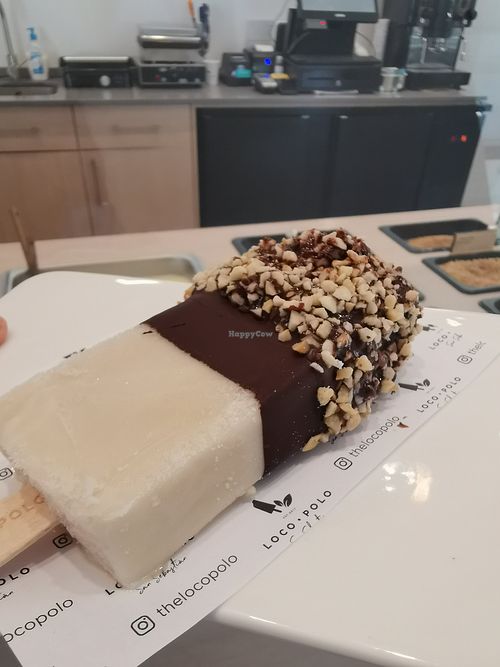 Horchata Ice Cream with Dark Chocolate and hazelnuts at Loco Polo in Sevilla