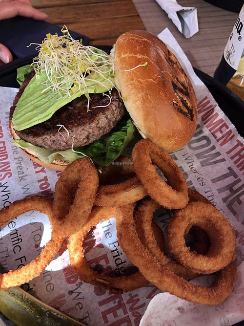 Impossible burger at WTF Burger Bar in Cabo San Lucas