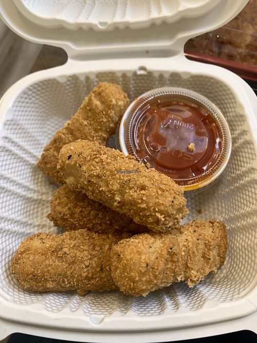 Mozzarella sticks with marinara   at Loving Hut in Redlands