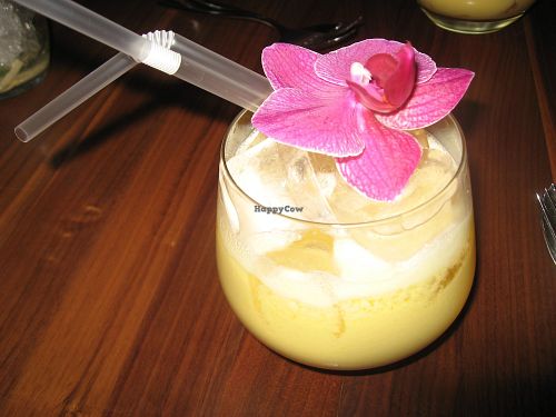 Non-alcoholic fruity beverage for a dessert at Farang in Helsinki