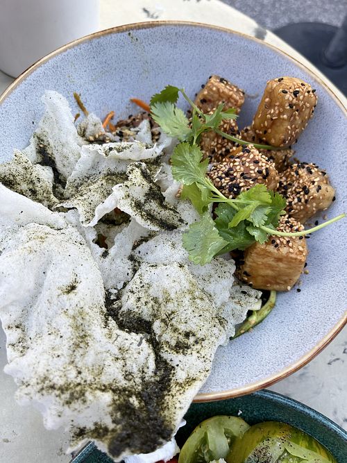  Courgette with crispy tofu  at Sesame in Chamonix-mont-blanc