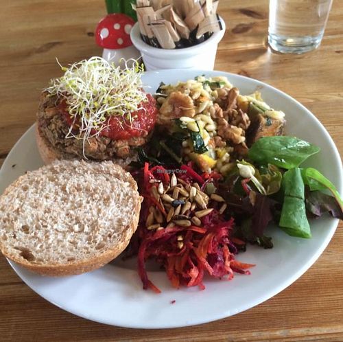 the bean burger at The Veg Box Cafe - Canterbury in Canterbury