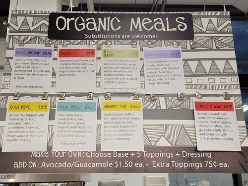 Menu items at Naked Lunch in Philadelphia