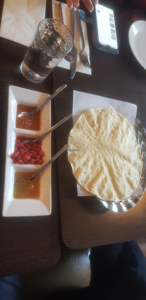 Poppadom and dips at Archana in Belfast