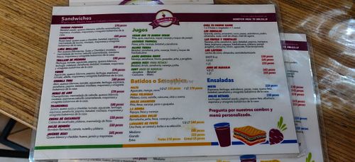 Menu at Remolacha in Tijuana