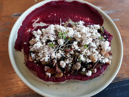 Mushies & green with cashew feta at Bubba's - Had Yao in Koh Phangan