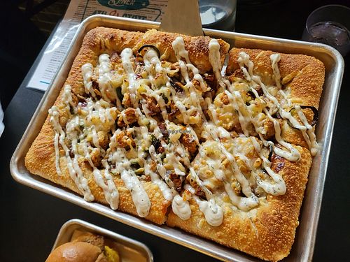 Maui Wowie Pizza (stuffed crust) at 4th & State in Columbus