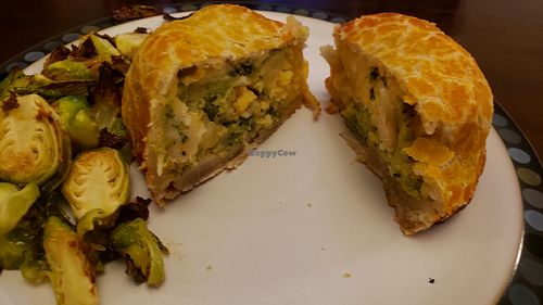 Broccoli and cheddar knish (eaten at home, sprouts provided by me). at Sam & Gertie's in Chicago