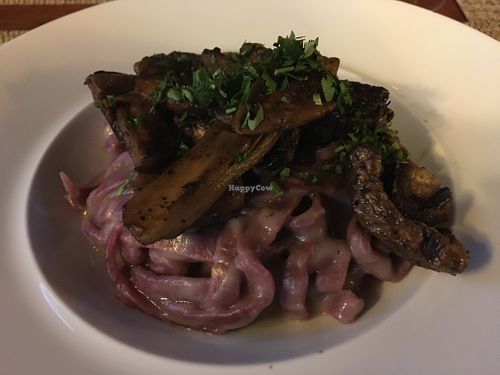 Vegan pasta, would have been better without the coconut creamy sauce at Santolla in Puerto Natales