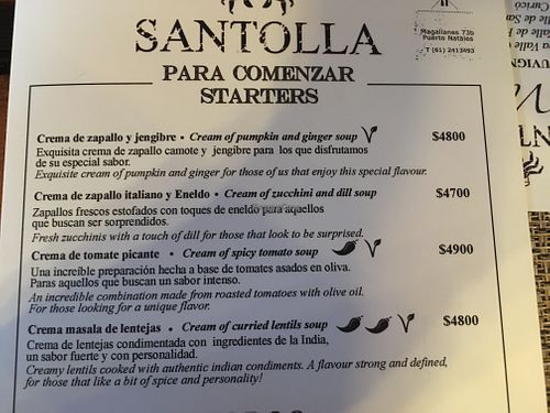 Appetizers at Santolla in Puerto Natales