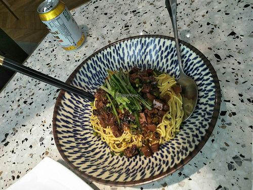 Noodles with tofu and black sesame paste. at Jiǎn Dān 笕箪 - Anyuan Rd in Shanghai