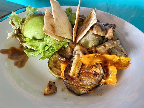 Grilled vegetable salad with balsamic dressing. at Essence Arenal in El Castillo