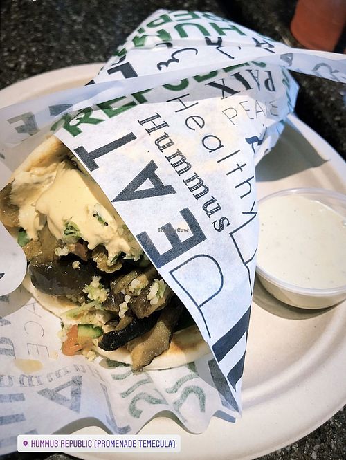 Amazing Vegan Pita Wrap  at Hummus Republic in Temecula