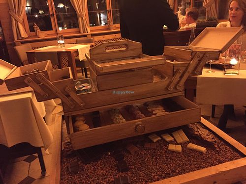 Sewing box full of chocolates for coffee.  at La Table d'Adrien in Verbier