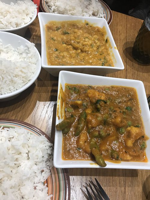 Dahl and mixed veg curry at Momo in Santorini