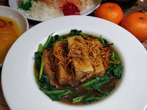 Homemade Tofu with Cordyceps Flower 黄金满屋 at Botanict 豐之素 in West Singapore