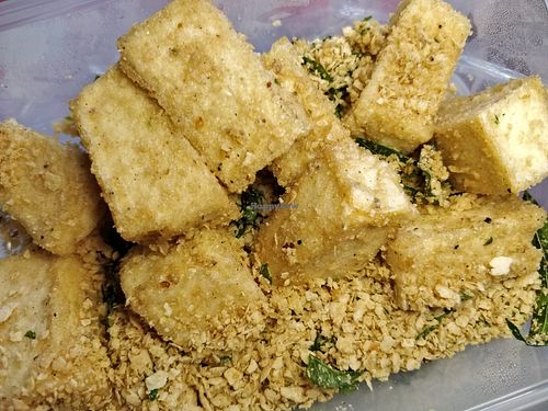 Cereal tofu. this is vegan at Botanict 豐之素 in West Singapore