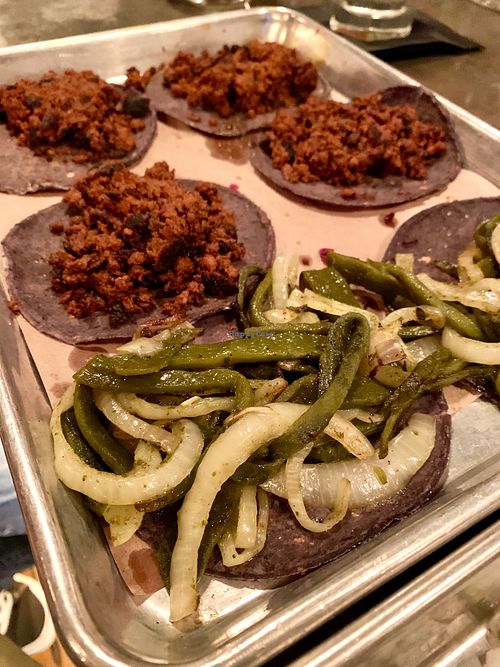 Huitlacoche (front) and Impossible. at Taquiza - Collins Ave in Miami Beach