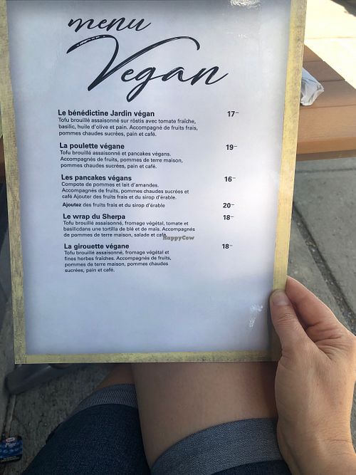 Menu vegan au 5 juillet 2020 at La Grand-Mère Poule in Montreal