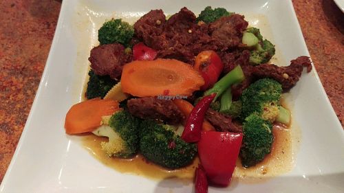 Spicy Beef.  at Loma House Vegetarian Express in Edmonton
