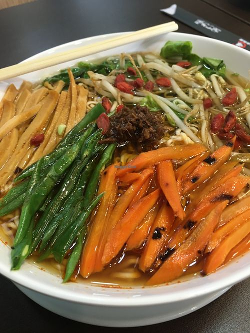 Noodle soup at Moko Veggie Café - Alvalade in Lisbon